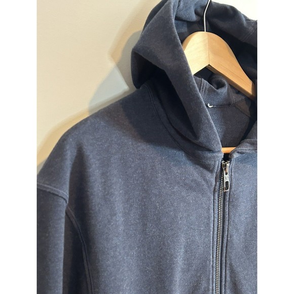 $128 Lululemon Mens Full Zip Up Hoodie Jacket Sz M Hooded Navy Blue Heather - Picture 5 of 14